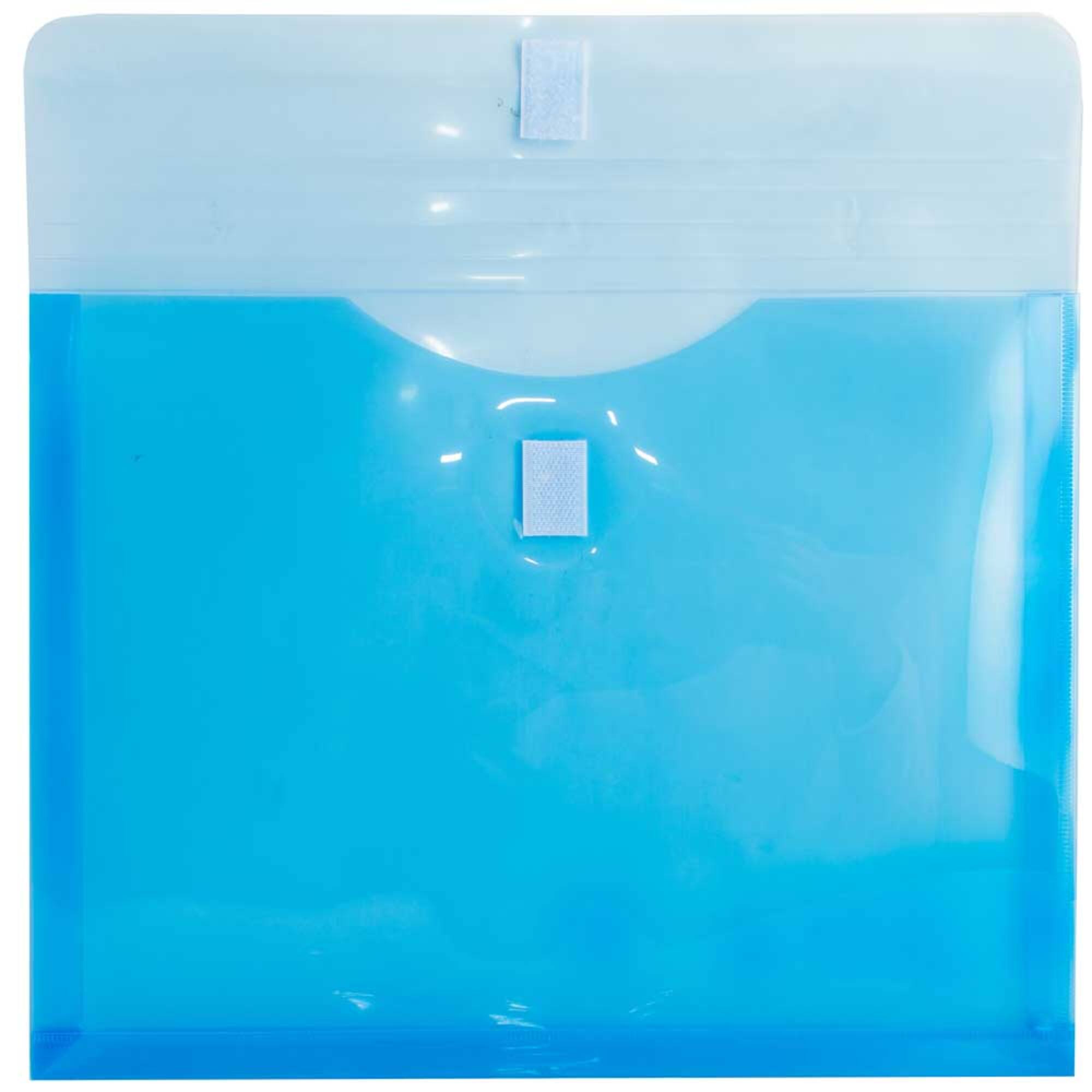 JAM Paper 11.625" x 9.625" Blue Plastic Expansion Hook & Loop Closure Envelopes, 6ct.